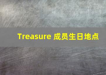 Treasure 成员生日地点